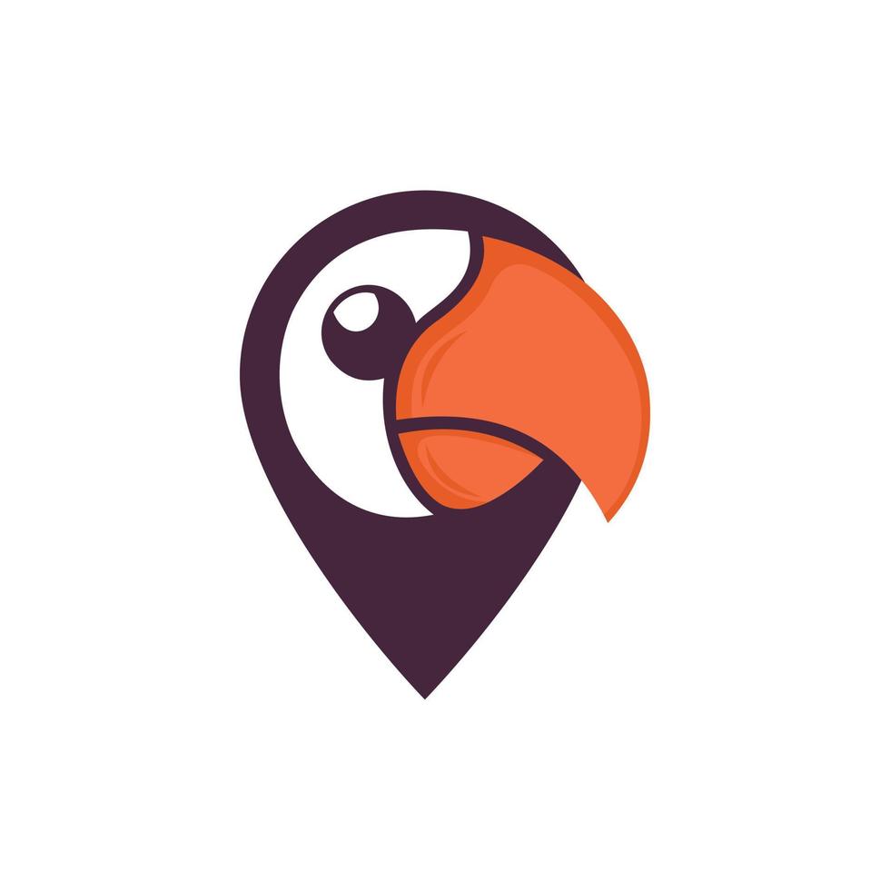 fågel toucan stift plats modern logotyp vektor