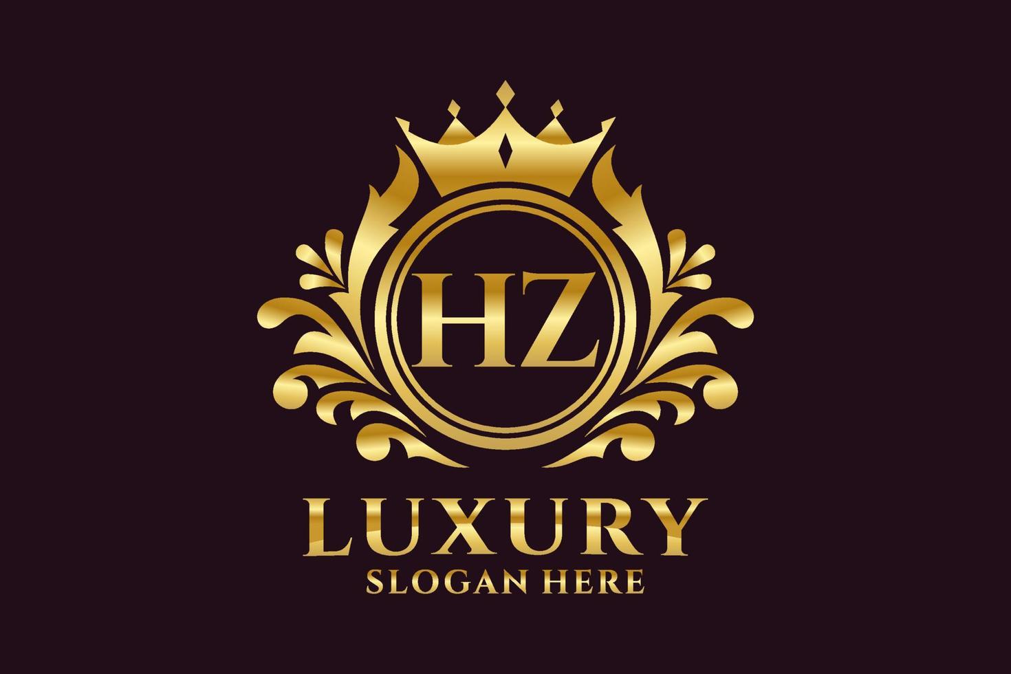 anfängliche hz-Buchstabe königliche Luxus-Logo-Vorlage in Vektorgrafiken für luxuriöse Branding-Projekte und andere Vektorillustrationen. vektor