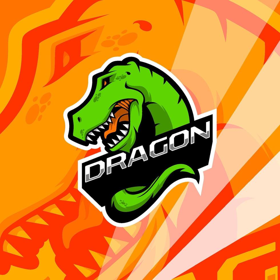 wütende t-rex dinosaurier esport gaming maskottchen logo illustration. Tyrannosaurus rex Maskottchen. vektor