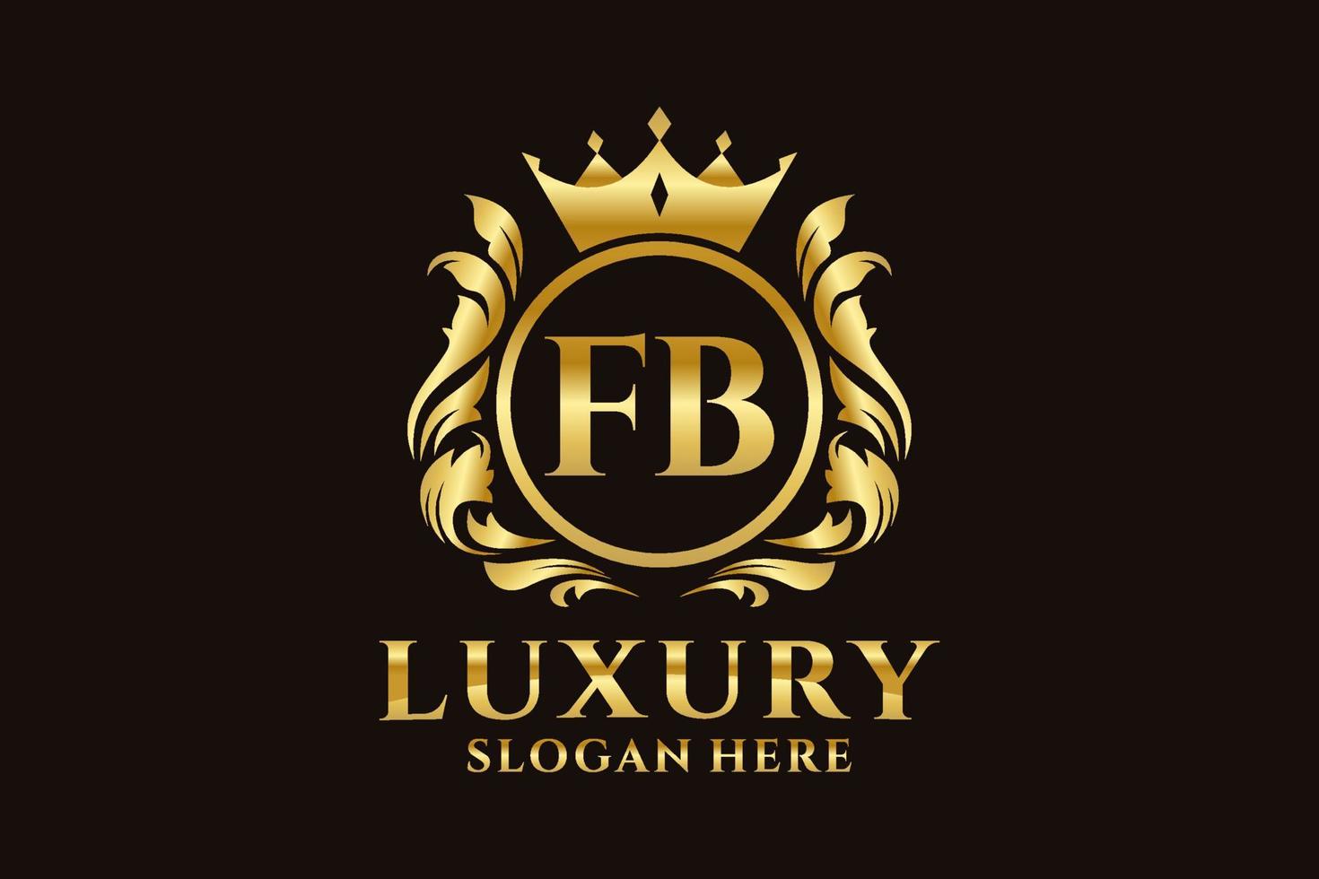 Royal Luxury Logo-Vorlage für fb-Buchstaben in Vektorgrafiken für luxuriöse Branding-Projekte und andere Vektorillustrationen. vektor