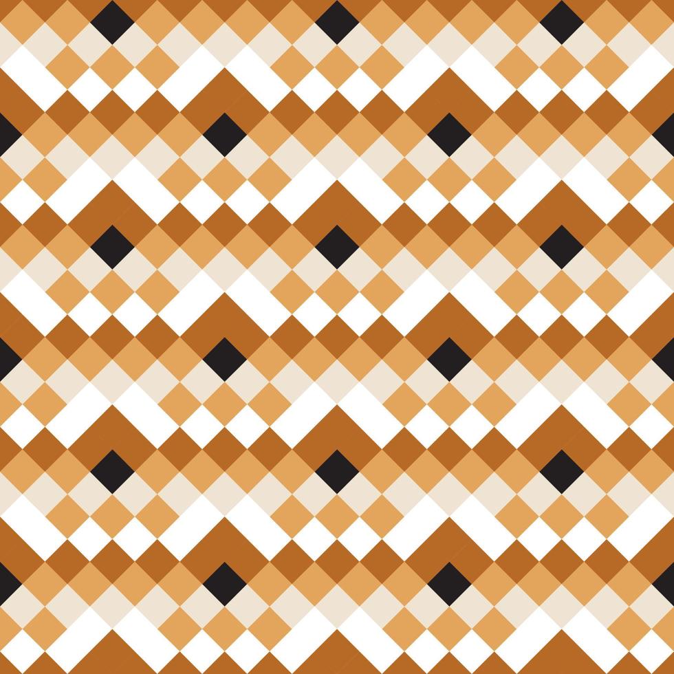 Nahtloses geometrisches Muster auf Beige mit braunen, schwarzen und weißen Rauten. perfekt für bettwäsche, tischdecken, wachstücher oder schal textil design. vektor