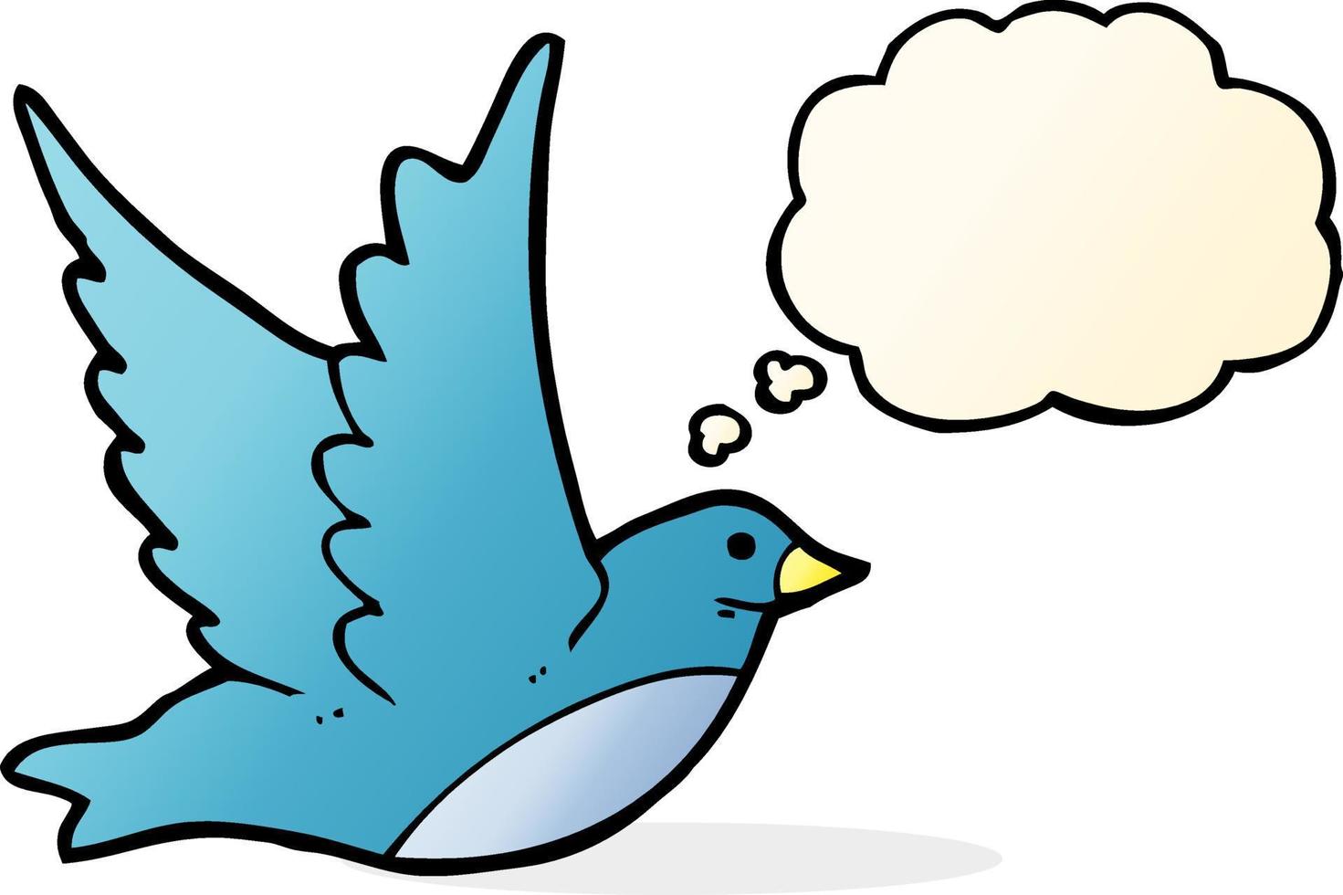 Cartoon fliegender Vogel mit Gedankenblase vektor