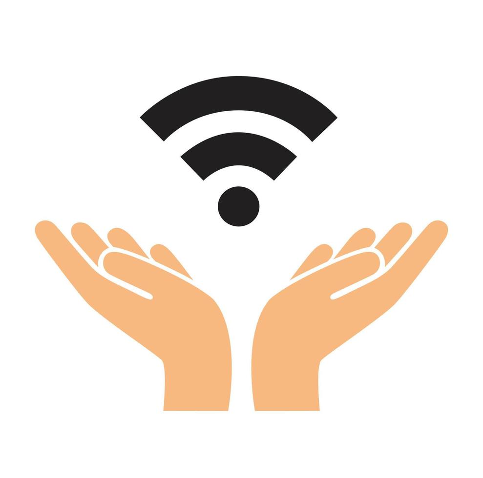 hand innehav wiFi ikon vektor illustration