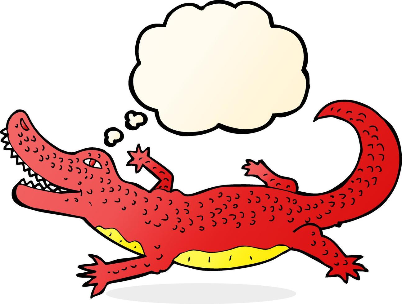 Cartoon-Krokodil mit Gedankenblase vektor