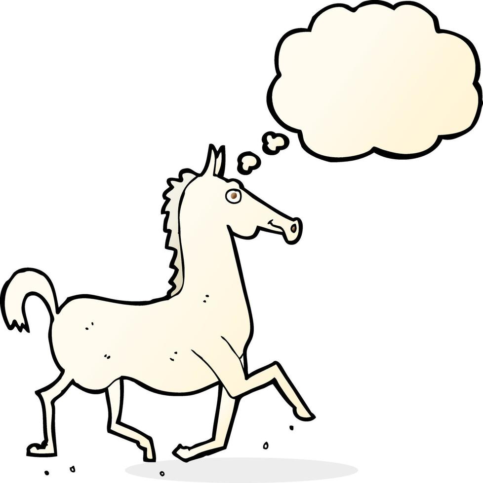 tecknad serie häst med trodde bubbla vektor