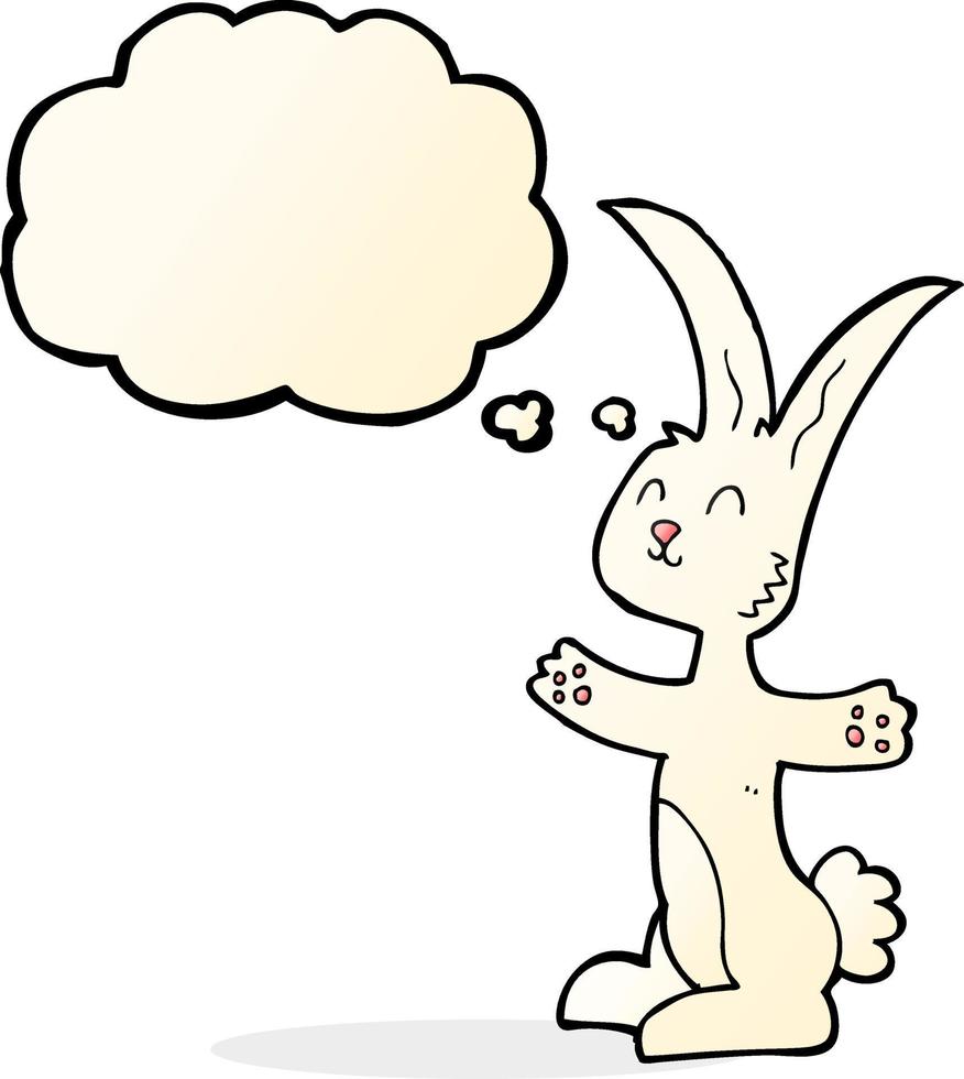 Cartoon-Kaninchen mit Gedankenblase vektor