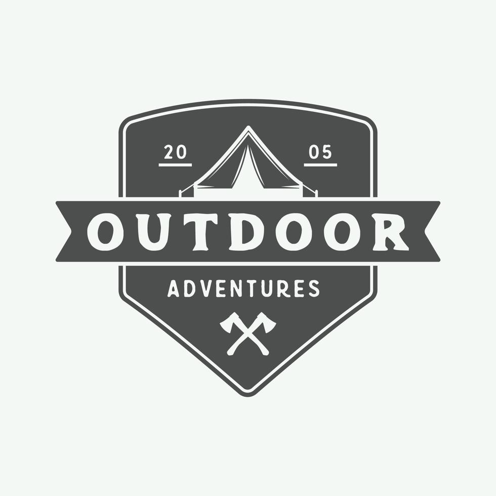 vintage camping outdoor und abenteuer logo, abzeichen, etiketten, emblem, marke. Grafik-Design. Vektor-Illustration. vektor