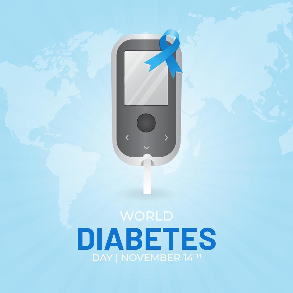 glukos meter illustration värld diabetes dag november 14:e vektor