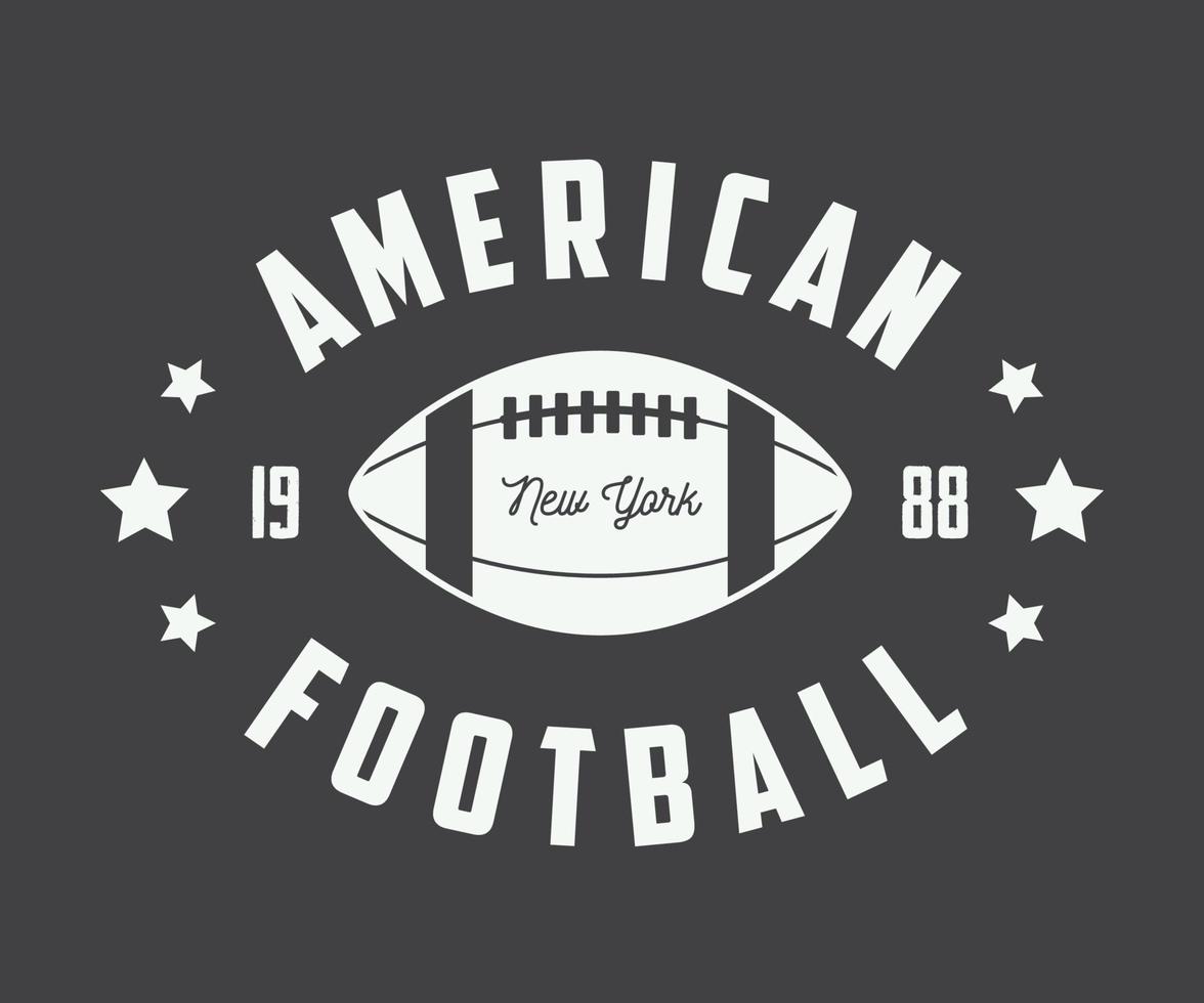 Vintage-Rugby- und American-Football-Label, Emblem oder Logo. Vektor-Illustration vektor