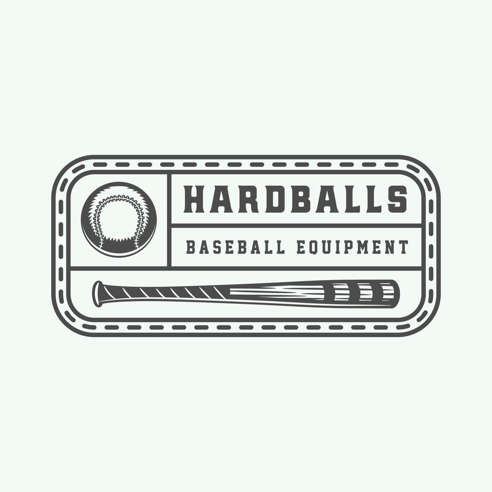 årgång baseboll sport logotyp, emblem, bricka, märke, märka. svartvit grafisk konst illustration vektor