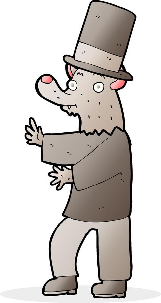 Cartoon-Werwolf mit Hut vektor