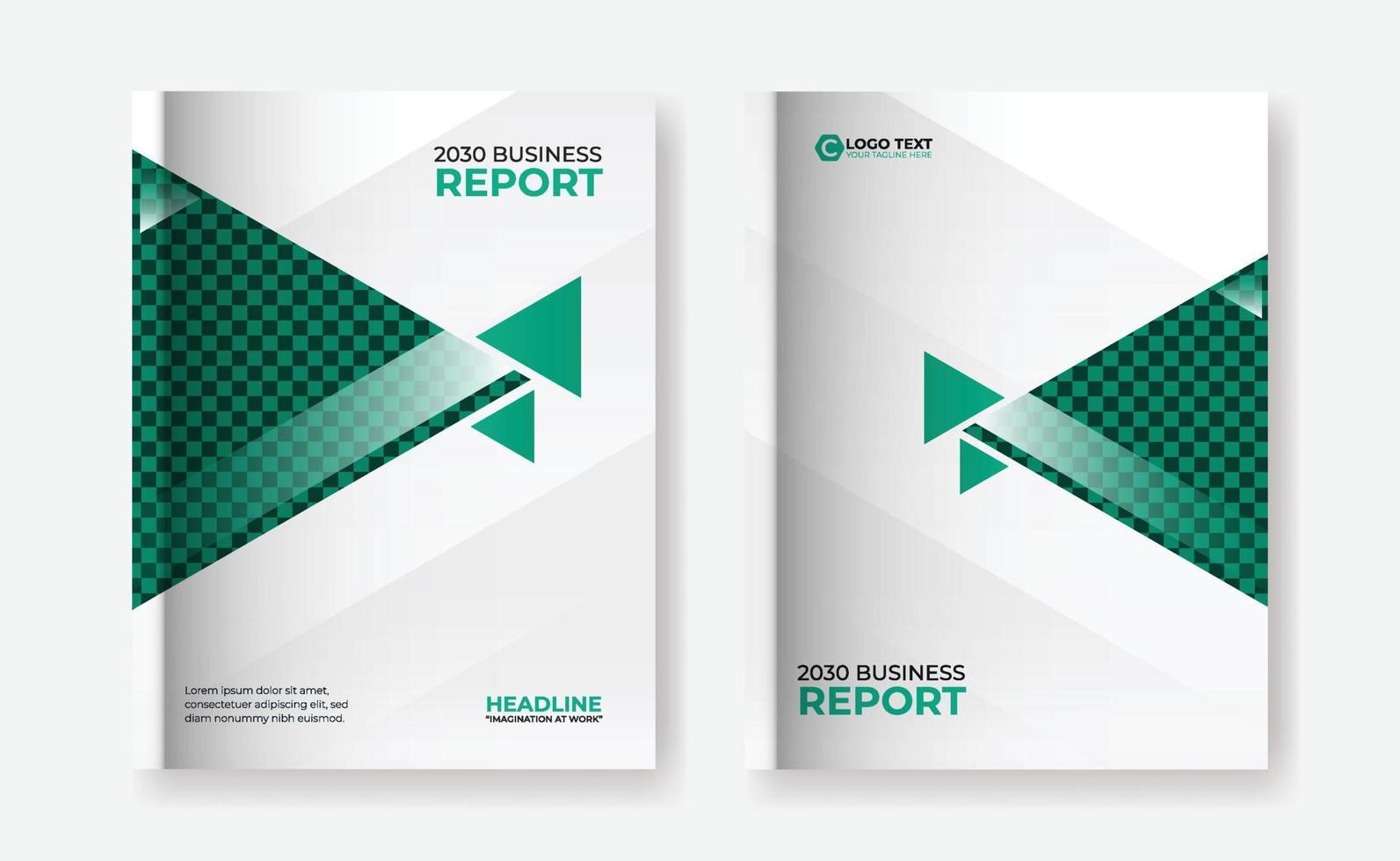 kreativer Jahresbericht, Broschüren-Flyer und Buchcover-Design vektor