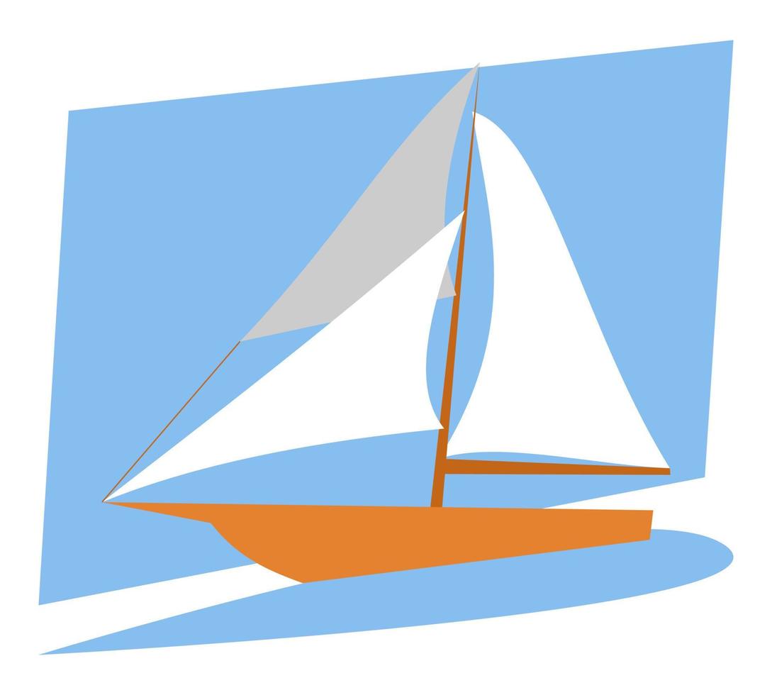 segelboot symbol illustration. Blauer Hintergrund. Fahrzeug, Meer, Piratenthemen usw. flacher Vektorstil vektor