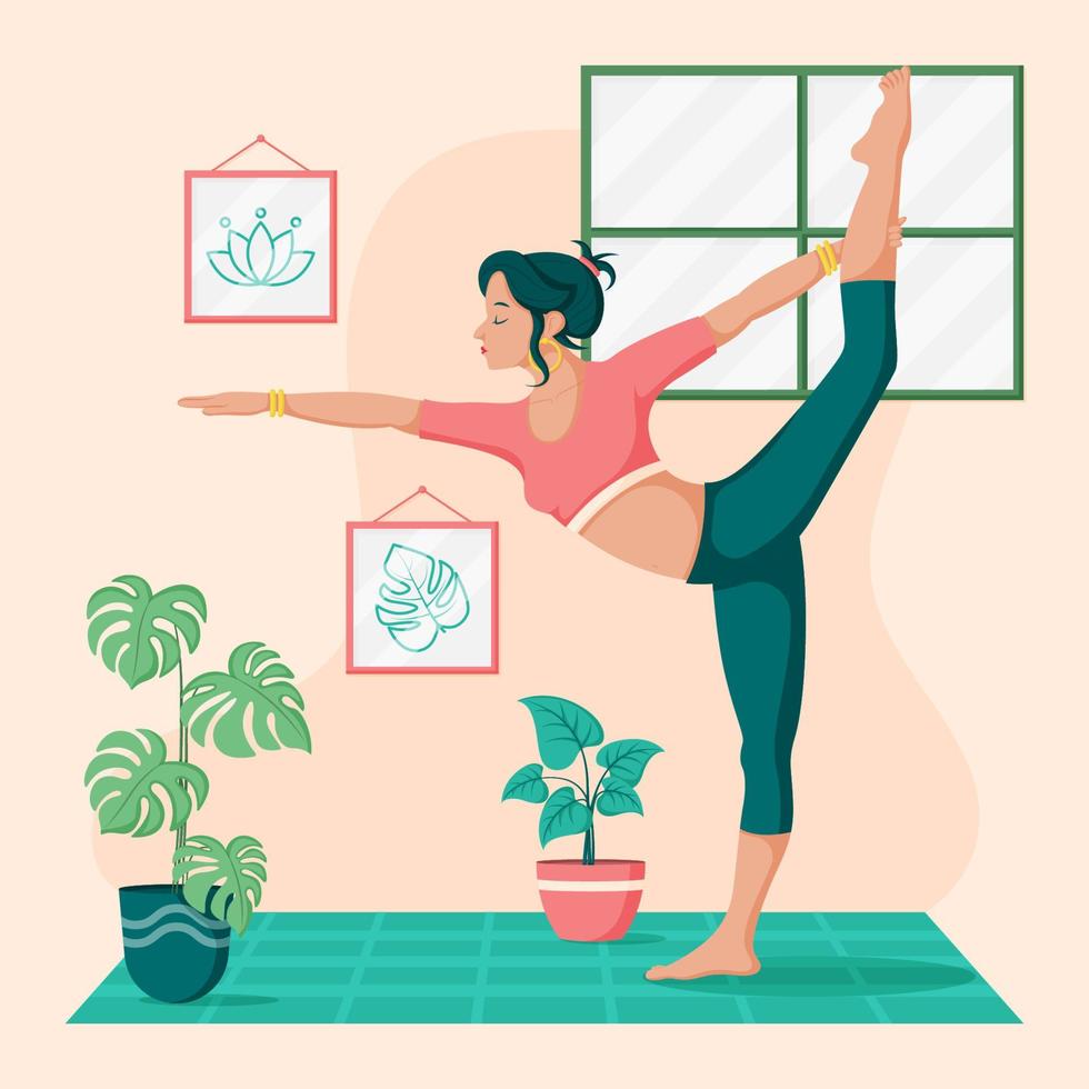 Yoga-Aktivitäten zur Selbstpflege vektor
