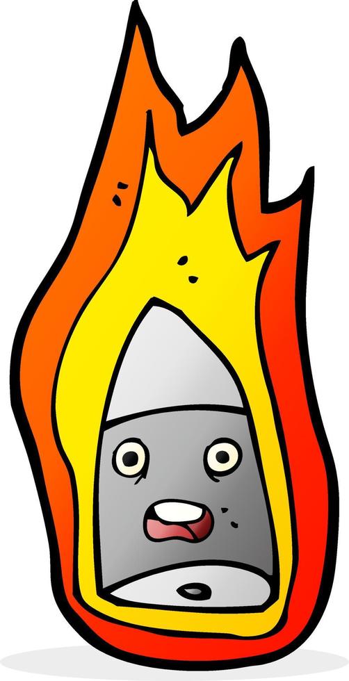 tecknad serie flammande kula vektor