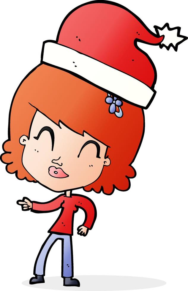 Cartoon-Frau bereit für Weihnachten vektor