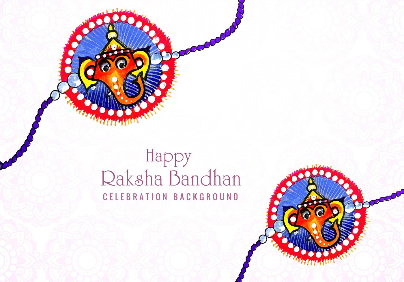 verzierte Raksha Bandhan Festivalkarte vektor