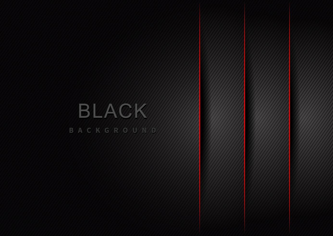 gestreifte schwarze und graue Verlaufsschichten mit Schatten und rotem Rand vektor