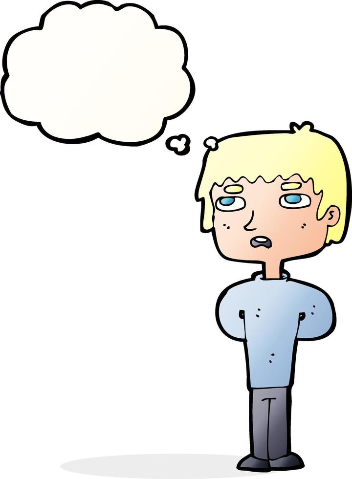 Cartoon unglücklicher Mann mit Gedankenblase vektor