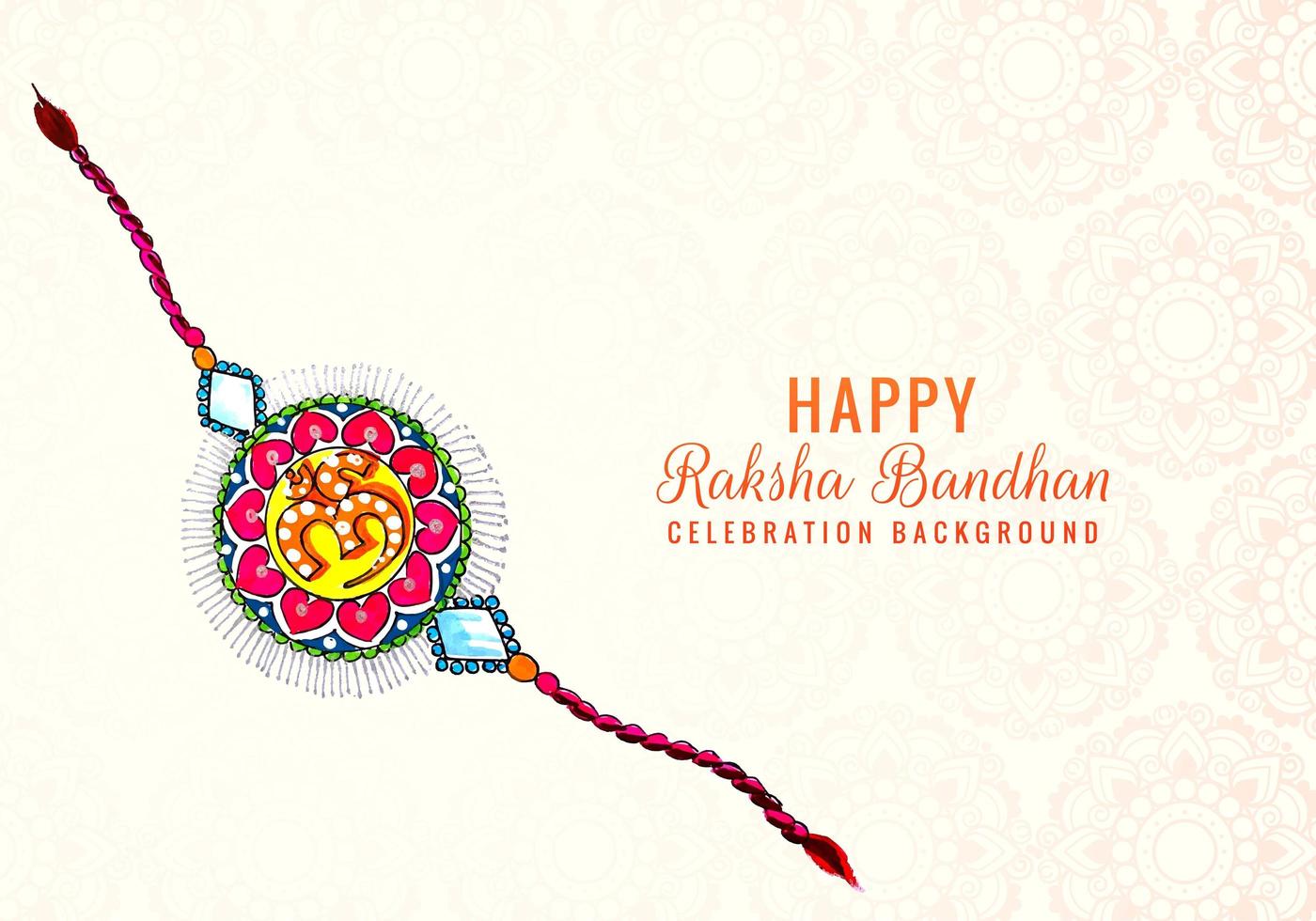 färgglad dekorerad rakhi för indisk festival vektor