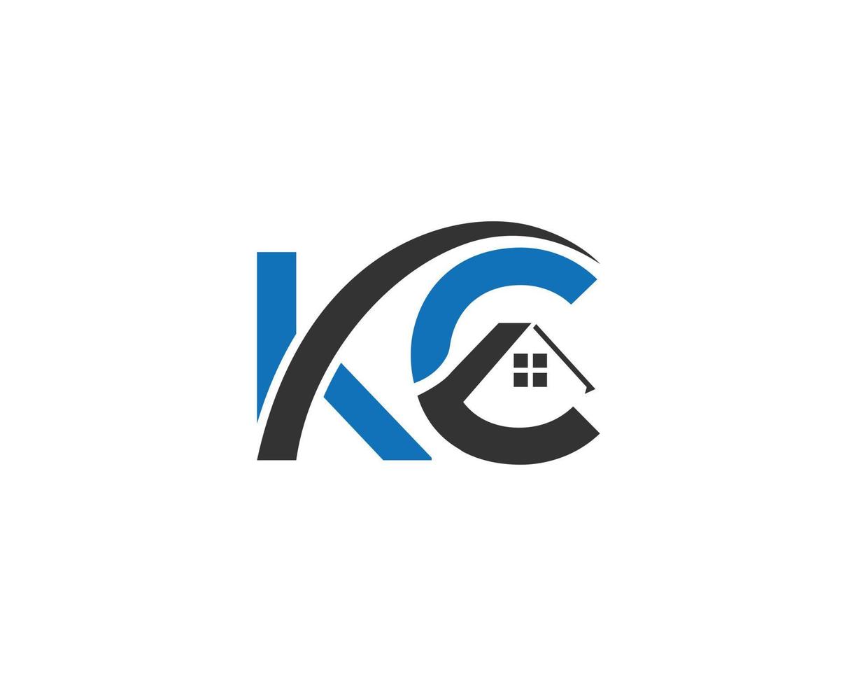 Buchstabe kc Immobilien Bau Home Logo Monogramm moderne Designs Vektorvorlage. vektor