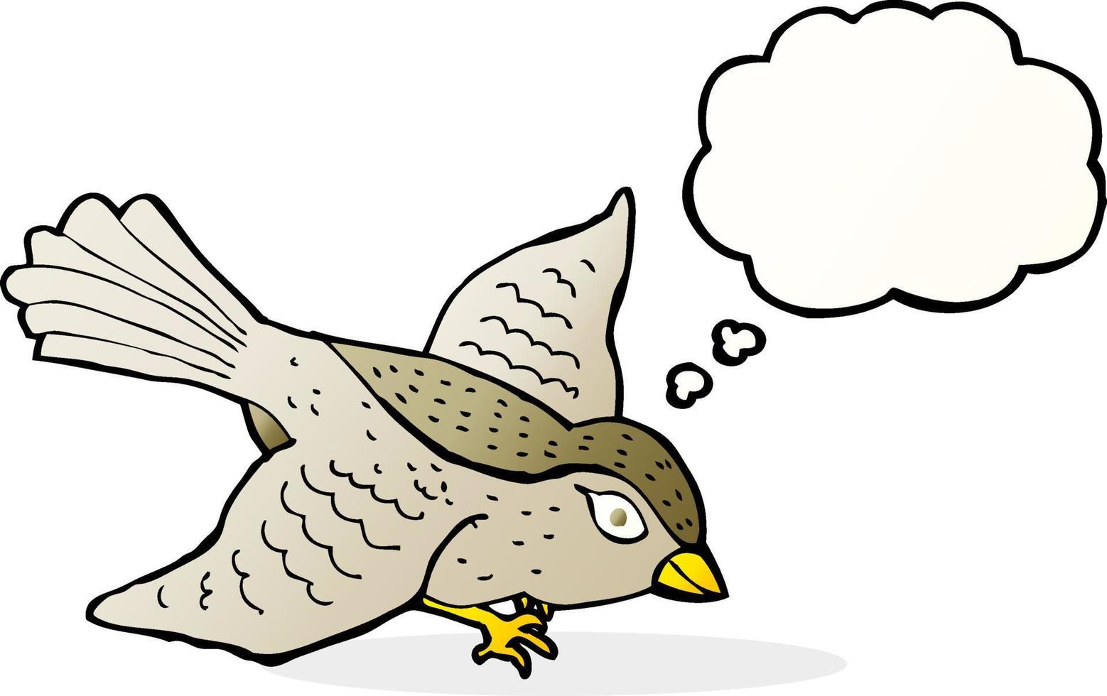 Cartoon fliegender Vogel mit Gedankenblase vektor