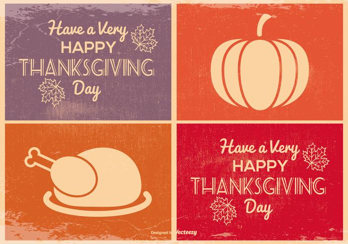 Gulliga Mini Thanksgiving Cards vektor