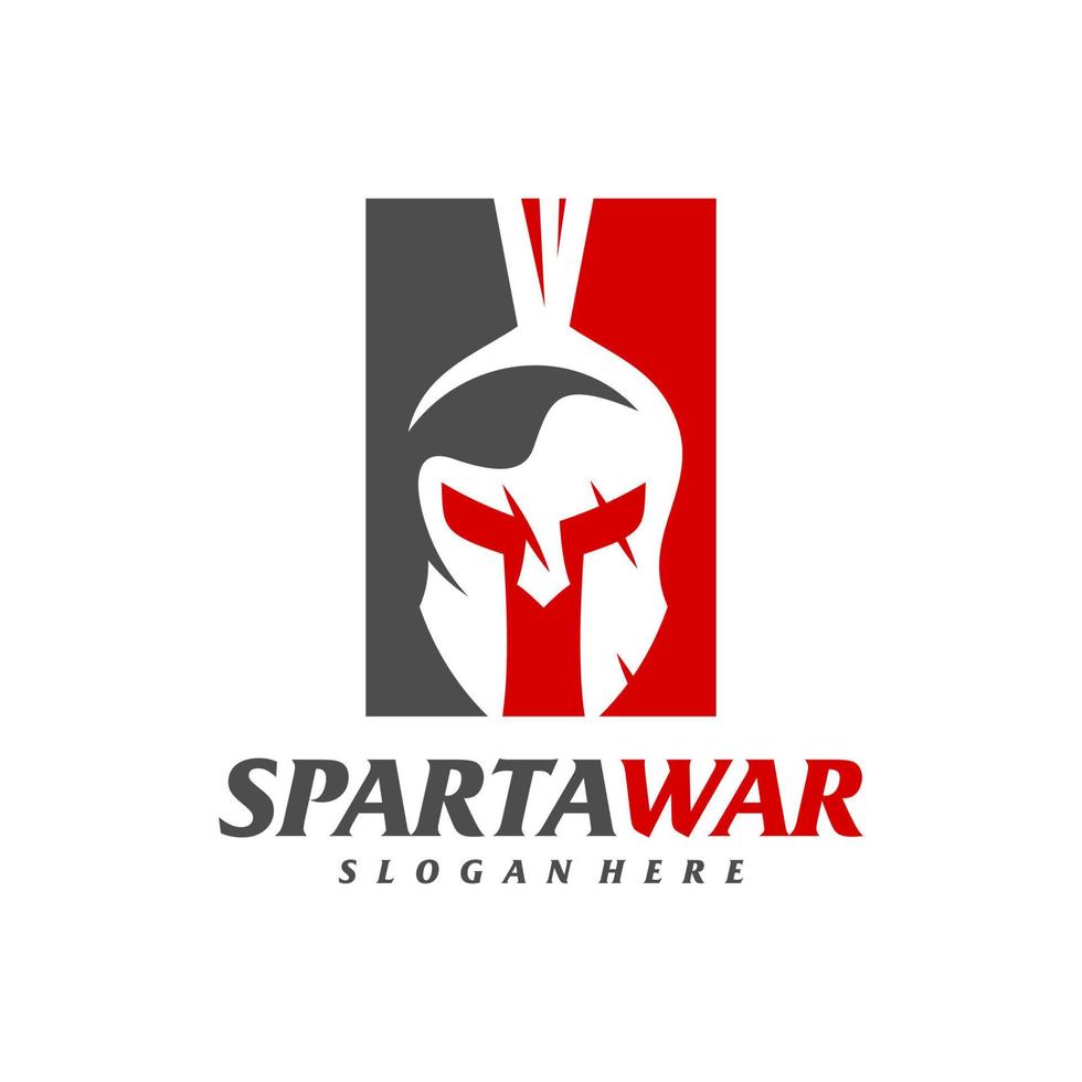 spartansk krigare logotyp vektor. spartansk hjälm logotyp design mall. kreativ ikon symbol vektor