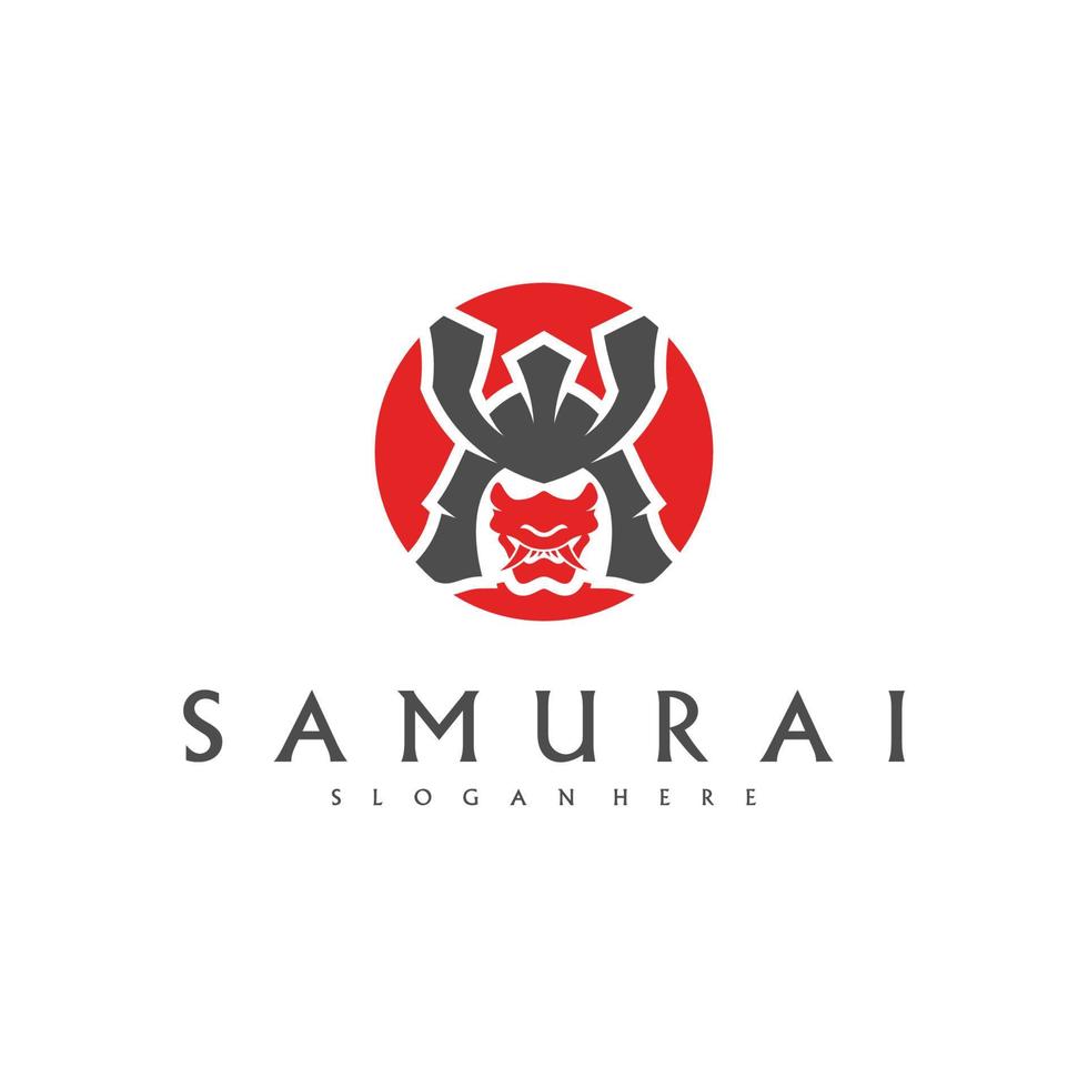 samuraj huvud logotyp design vektor. samuraj krigare logotyp mall vektor