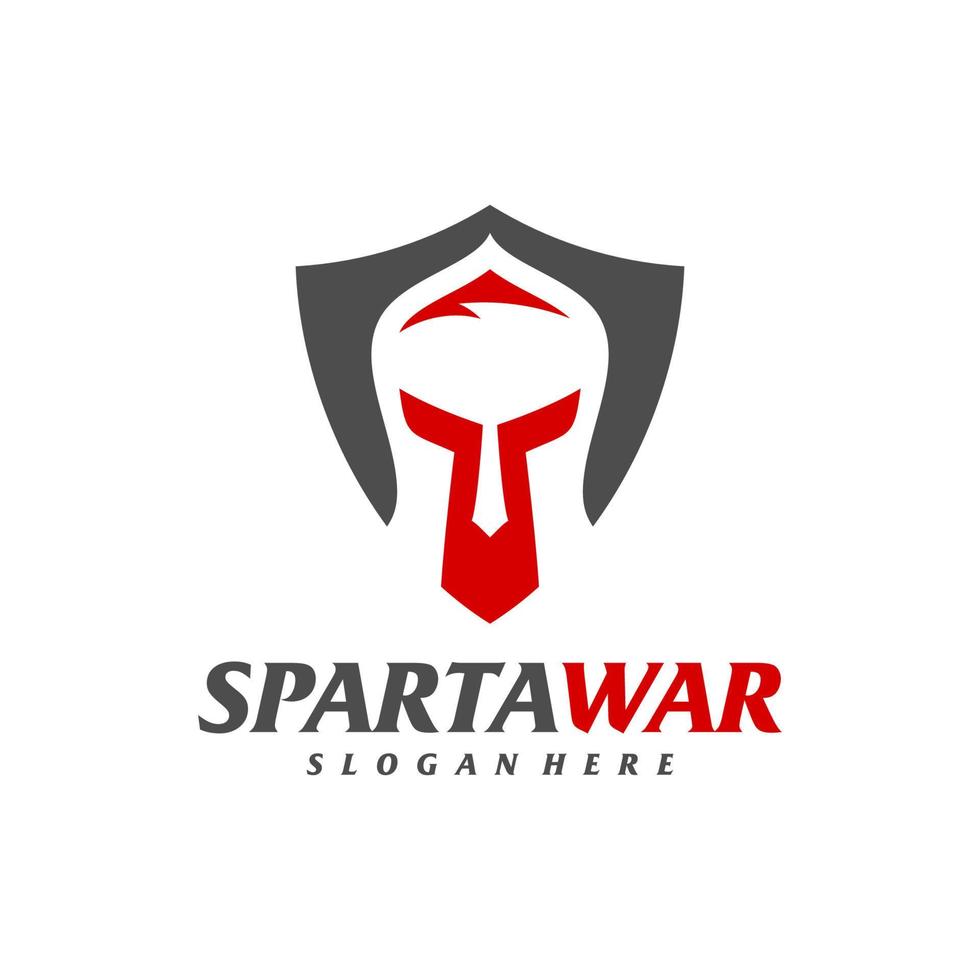 skydda spartansk krigare logotyp vektor. spartansk hjälm logotyp design mall. kreativ ikon symbol vektor