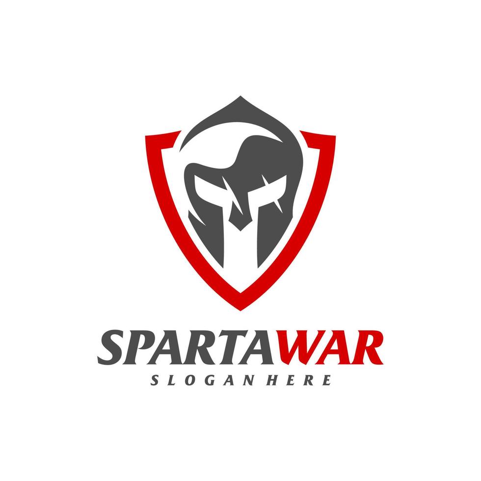 skydda spartansk krigare logotyp vektor. spartansk hjälm logotyp design mall. kreativ ikon symbol vektor