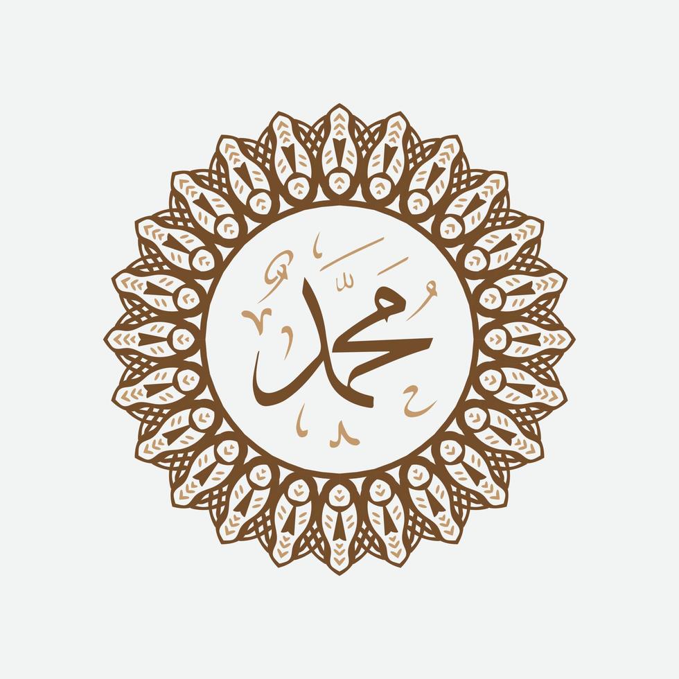 arabicum och islamic kalligrafi av de profet muhammed, fred vara på honom. traditionell och modern islamic konst kan vara Begagnade för många ämnen tycka om mawlid, el nabawi . översättning, de profet muhammad vektor