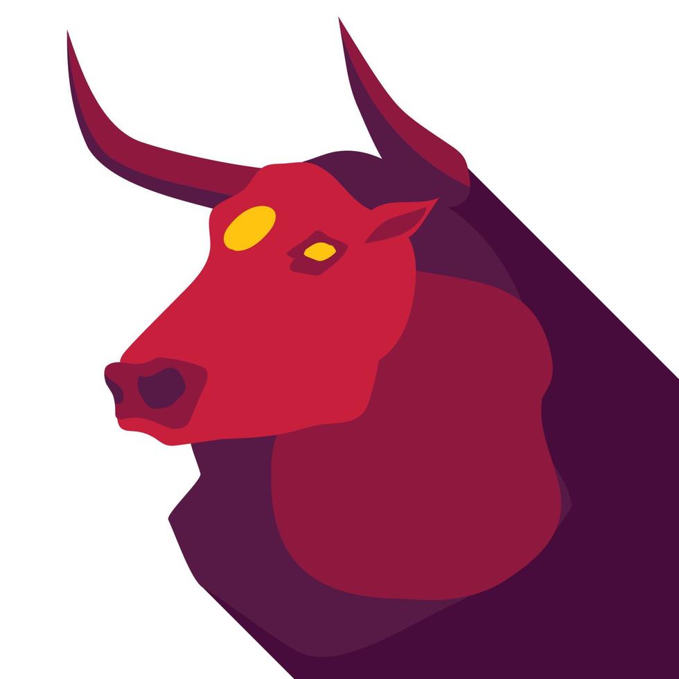 ett isolerat vektor grafisk av de röd tjur huvud, logotyp, ikon, kinesisk ny år, och finansiell ikon.