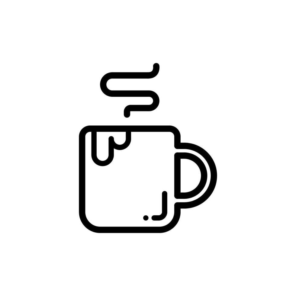 Kaffeetasse Vektor dünne Linie Symbol.