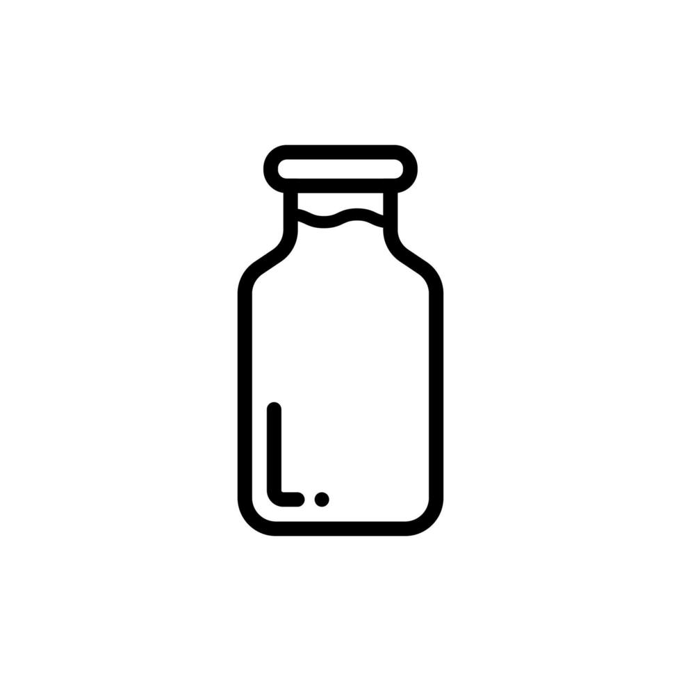Symbol für dünne Linie der Milchflasche. vektor