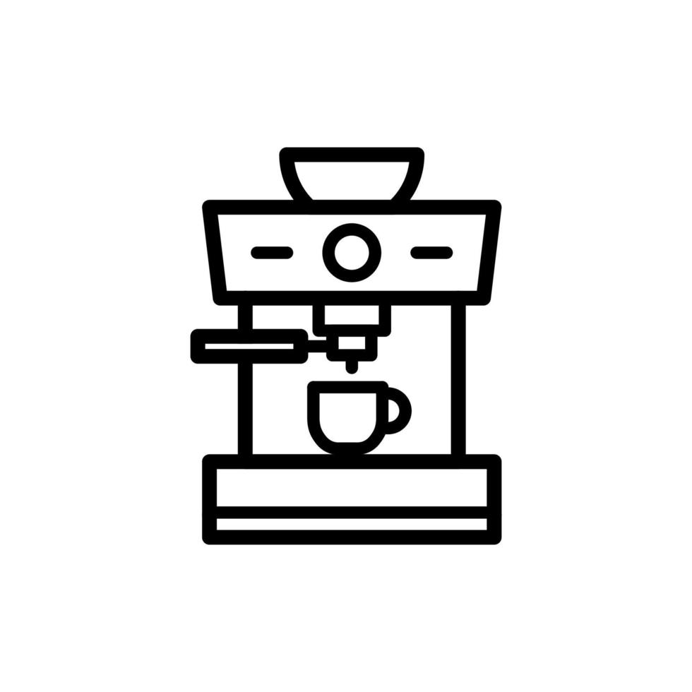 kaffe maskin vektor tunn linje ikon.