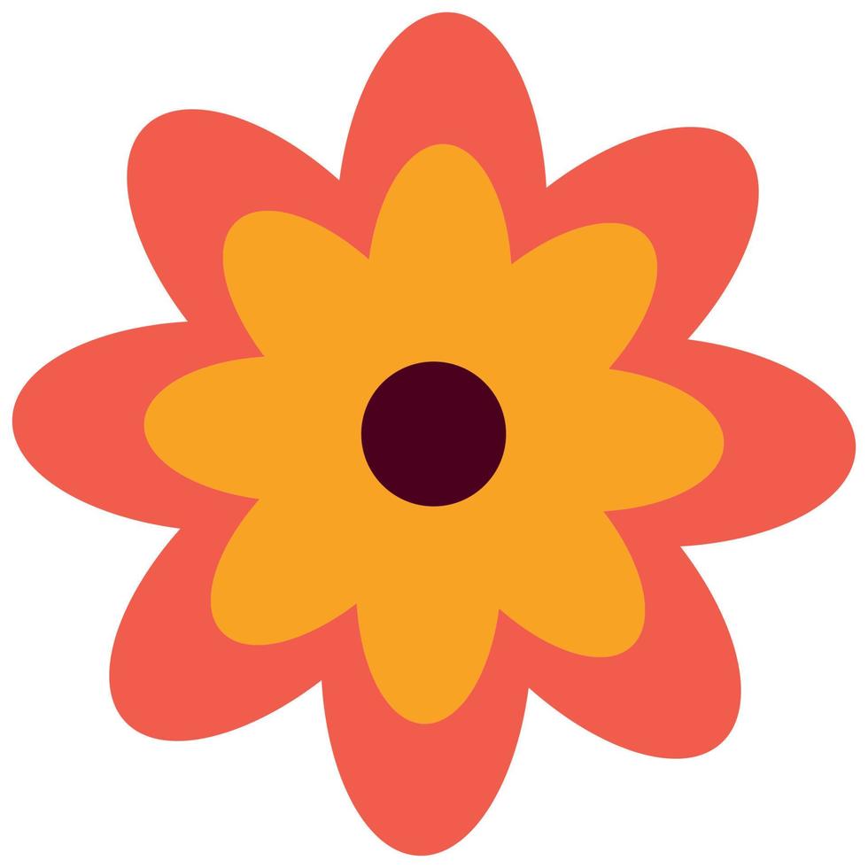 Blume im Retro-Groovy-Stil. einfaches Vektorsymbol vektor