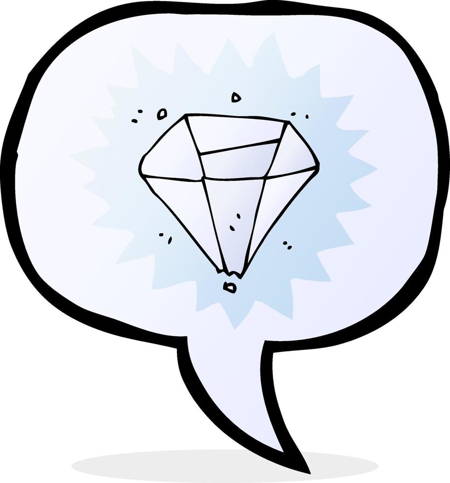 Cartoon-Diamant mit Sprechblase vektor