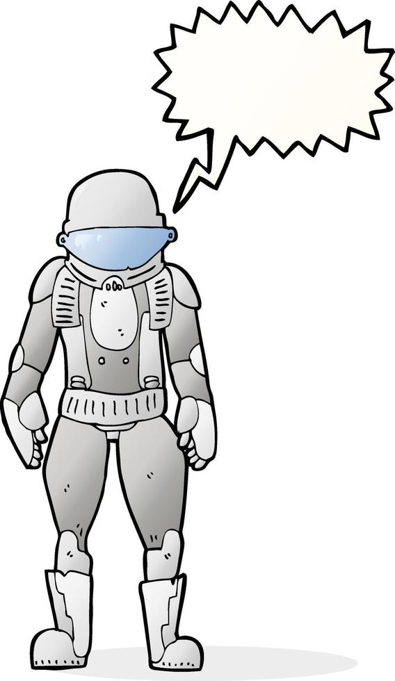 Cartoon-Astronaut mit Sprechblase vektor