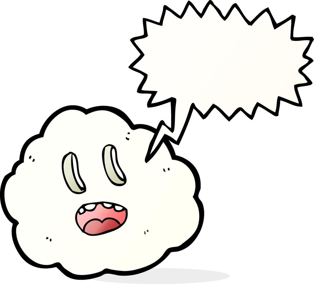 gruselige wolke der karikatur mit spracheblase vektor
