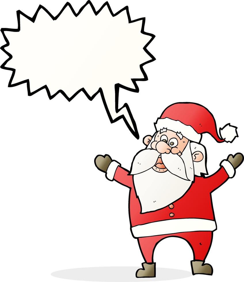 Cartoon-Weihnachtsmann mit Sprechblase vektor