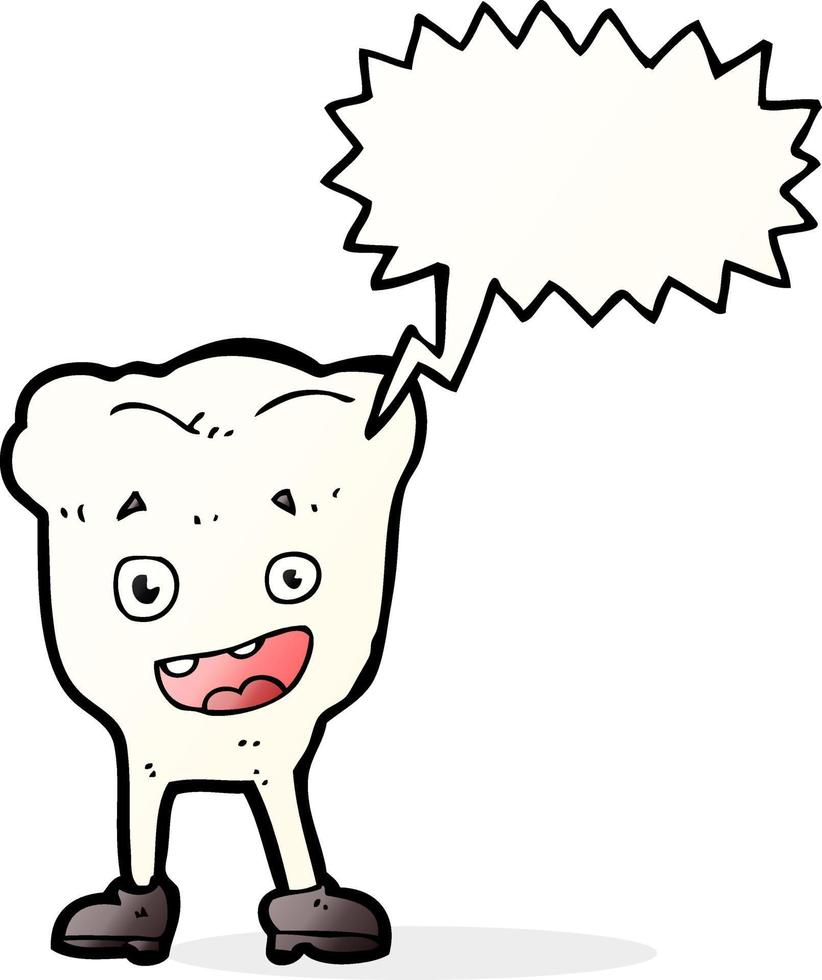 Cartoon-Zahn mit Sprechblase vektor