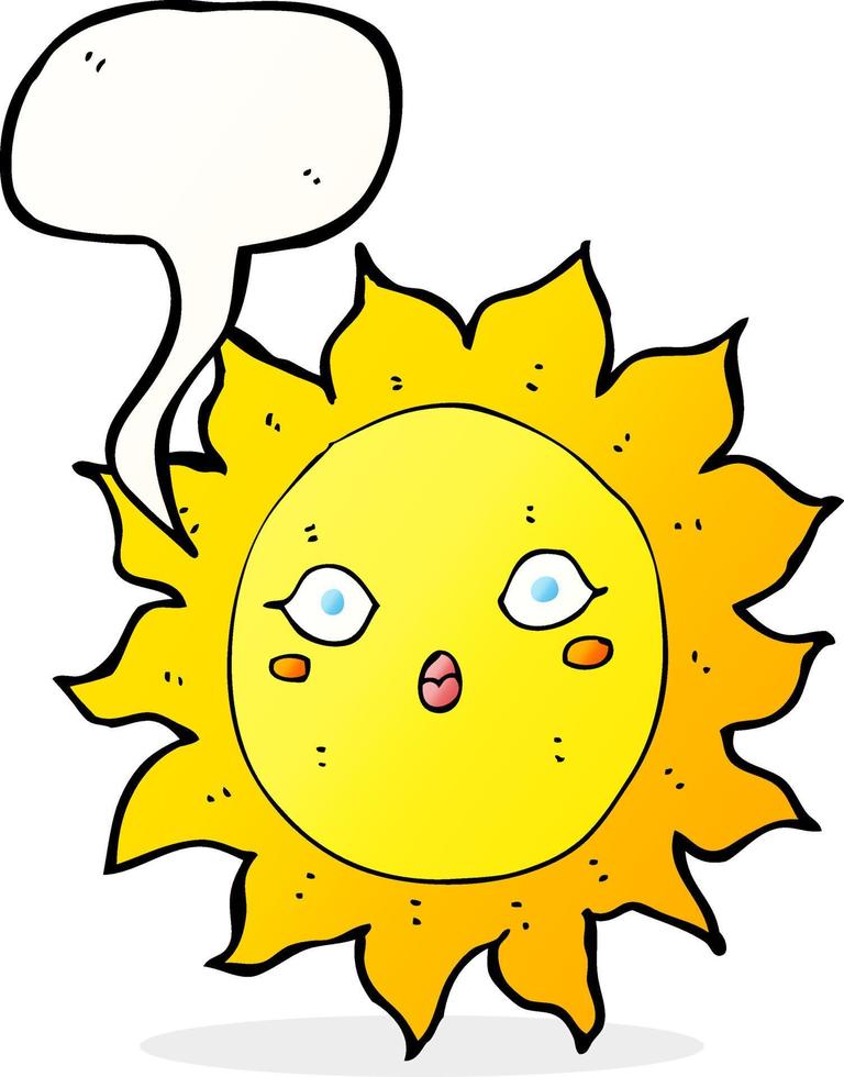 tecknad serie Sol med Tal bubbla vektor