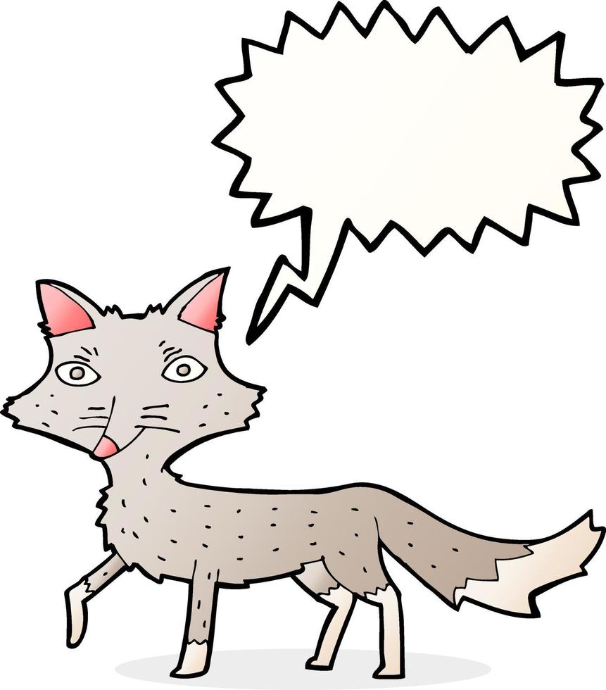 Cartoon kleiner Wolf mit Sprechblase vektor