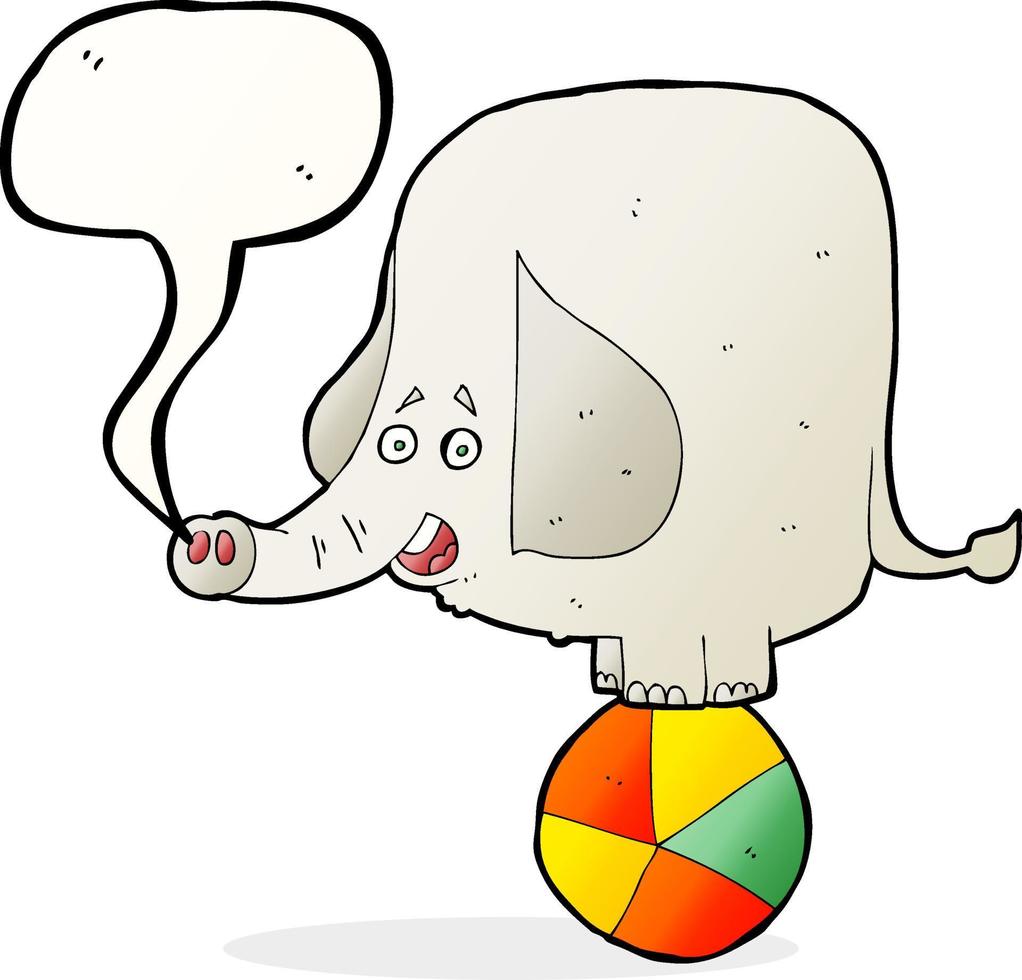 tecknad serie cirkus elefant med Tal bubbla vektor