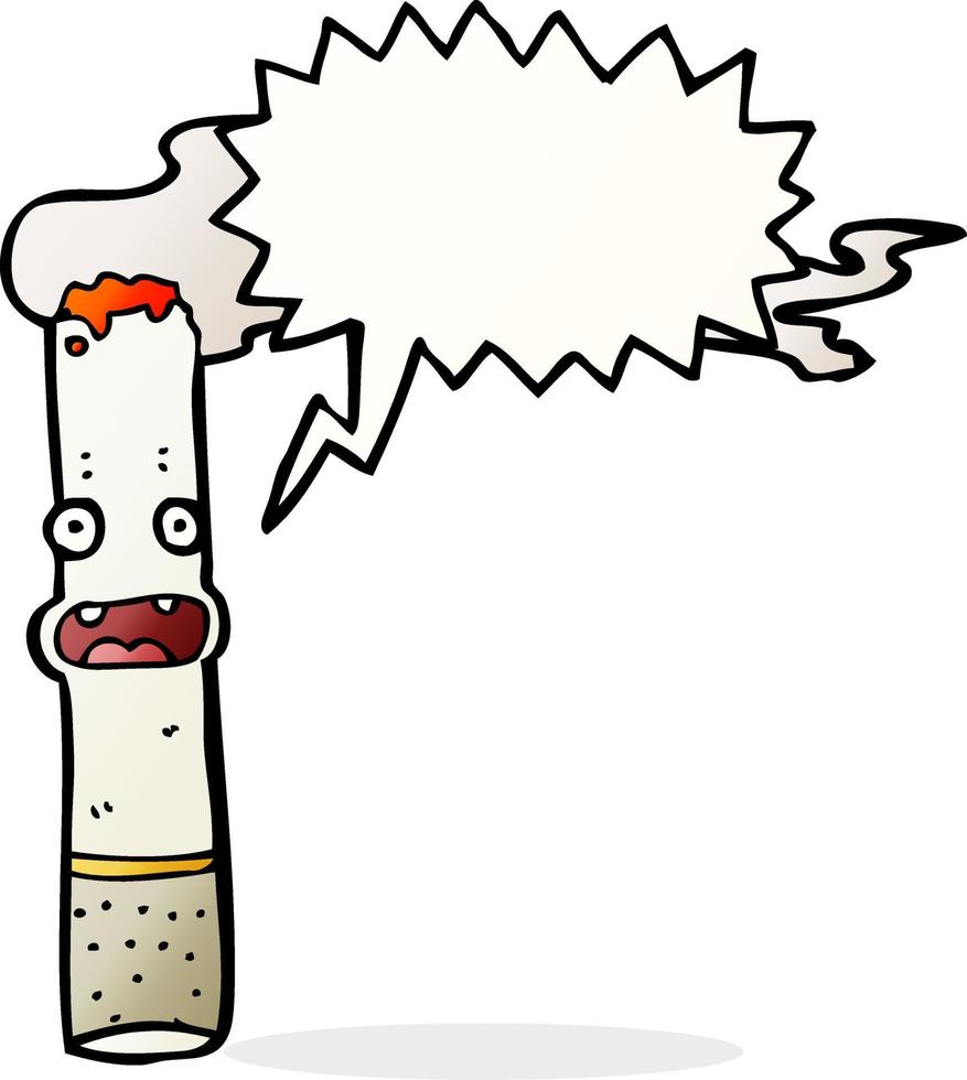 Cartoon-Zigarette mit Sprechblase vektor