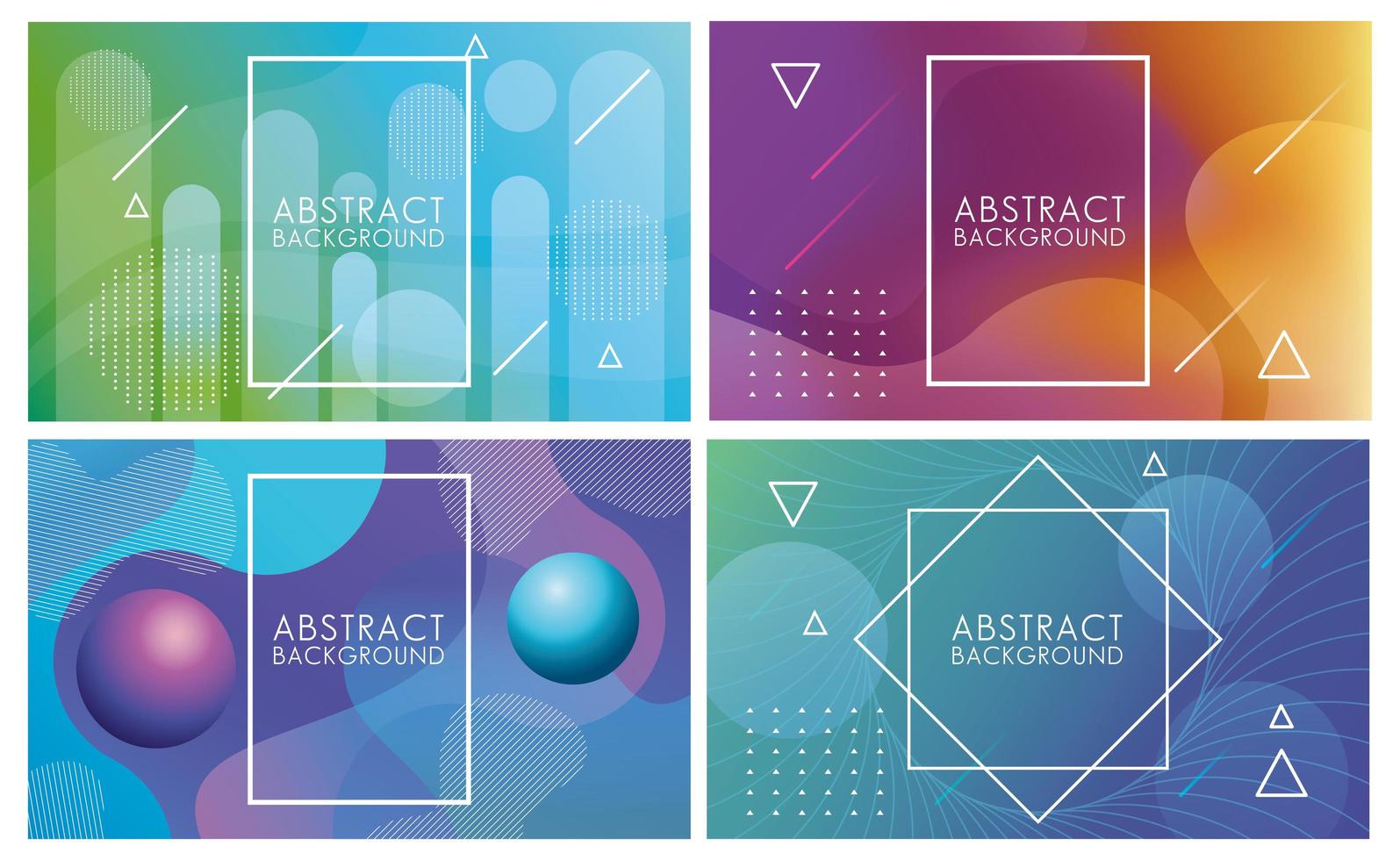 Flüssigkeitssatz abstrakter Hintergründe in verschiedenen Farben vektor