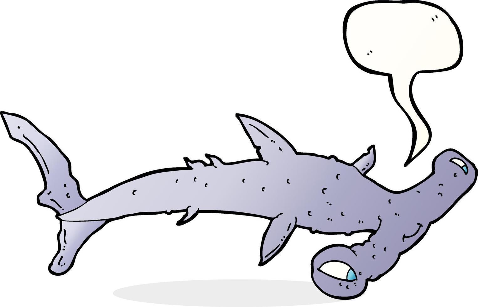 tecknad serie hammarhaj haj med Tal bubbla vektor