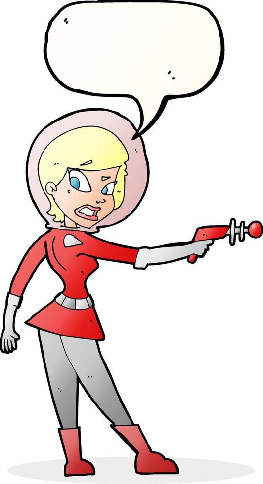 tecknad serie sci fi flicka med Tal bubbla vektor