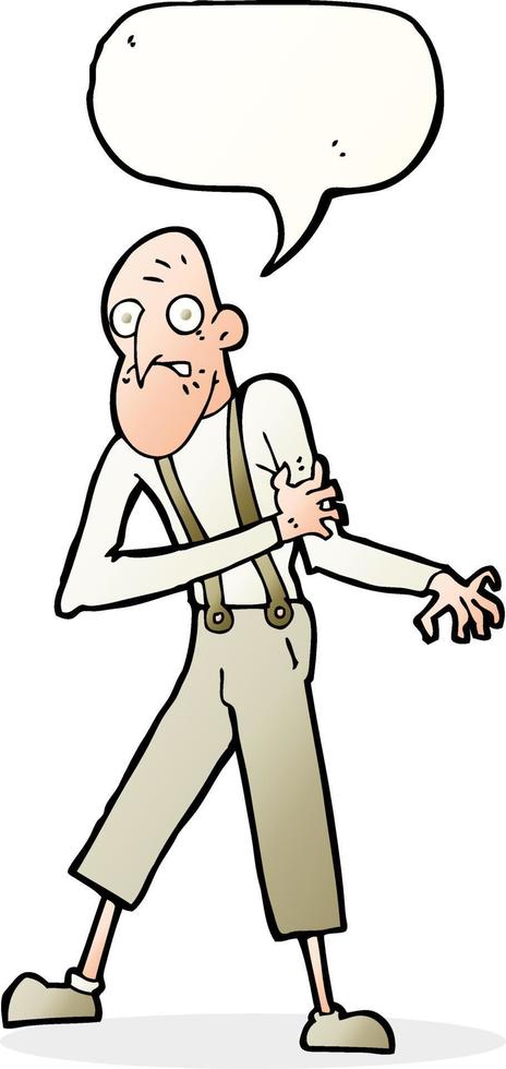 Cartoon alter Mann mit Herzinfarkt mit Sprechblase vektor